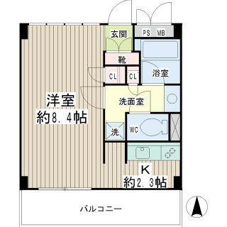 横浜市鶴見区の賃貸マンション　豊岡旭フーガ　Ａ４０６　間取