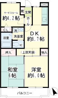 横浜市鶴見区の賃貸マンション　ピボアンヌ北寺尾Ａ棟　間取りです