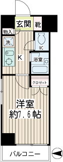 川崎駅西口の賃貸マンション　ムーンリットコート　間取りです