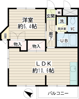 横浜市泉区の賃貸マンション　クニミ弥生台ハイツ　３０３号室　間取