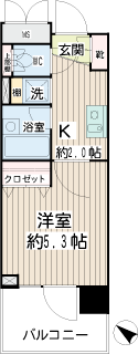 横浜市鶴見区の賃貸マンション　ネオマイム鶴見中央ゼクス 間取りです