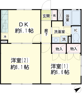 川崎市幸区の賃貸アパート　コモド南加瀬　間取りです