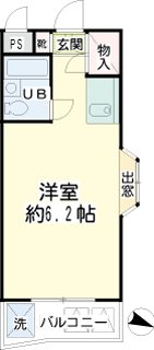 川崎市川崎区の賃貸マンション ユースフル八丁畷　間取りです