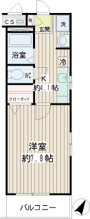 横浜市鶴見区の賃貸マンション　グラン・ドルシェＫ　間取りです