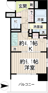 川崎市幸区の賃貸マンション　ナイスアーバン川崎ウエストモール　間取りです