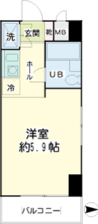 横浜市神奈川区の賃貸マンション　エクセル横浜　間取りです