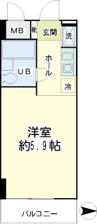 横浜市神奈川区の賃貸マンション　エクセル横浜　間取りです