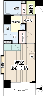 東京都大田区の賃貸マンション　ハイネス多摩川　間取りです