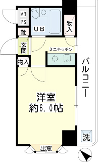 川崎市川崎区の賃貸マンション　プラザ川崎ＮＯ．２　６０２号室　間取