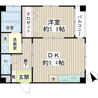 川崎市幸区の賃貸マンション　ステート川崎　２０２号室　間取