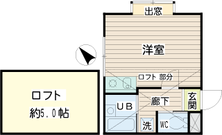 横浜市鶴見区の賃貸アパート　スブニール横浜　間取りです