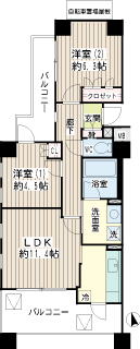 川崎市川崎区の賃貸マンション　ハートレィ大師３０１号室　間取