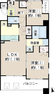 川崎市川崎区の賃貸マンション　ハートレィ大師　間取りです