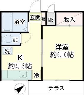 横浜市鶴見区の賃貸マンション　リビオ新田　１０２間取