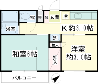 横浜市鶴見区の賃貸マンション　リビオ新田　間取りです