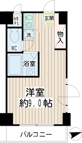 東急東横線　反町駅の賃貸マンション　エイエヌアーツ　間取りです