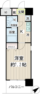 川崎市中原区の賃貸マンション　ビージェネティック　５０１号室　間取