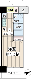 東急東横線　元住吉駅の賃貸マンション　ビージェネティック　間取りです