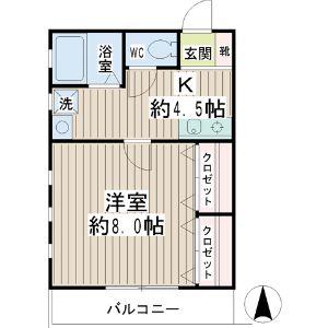 横浜市港北区の賃貸マンション　シャフレ横浜２０１号室　間取