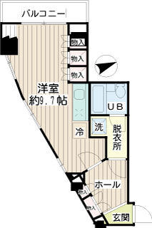 横浜市鶴見区の賃貸マンション　エミネンス富士小堀ビル　間取りです