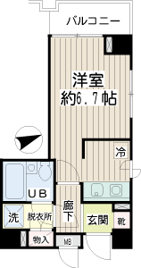 横浜市鶴見区の賃貸マンション　エミネンス富士小堀ビル　間取りです