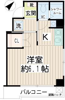 東急東横線　白楽駅の賃貸マンション　プルメリア中丸　間取りです