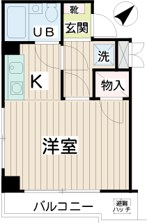 東急東横線　東白楽の賃貸マンション　プルメリア中丸　間取りです