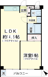 川崎駅西口の賃貸マンション　パティオ２７７　間取りです