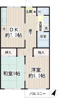 横浜市旭区の賃貸マンション　ＫＦハイム　302号室　間取りです