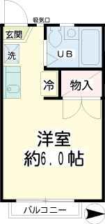 横浜市鶴見区の賃貸アパート　メゾンオオヤマＢ　間取りです