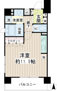 東急東横線　武蔵小杉駅の賃貸マンション　エクセル武蔵小杉　間取りです