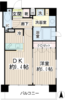 川崎市中原区の賃貸マンション　エクセル武蔵小杉　３０１間取りです　