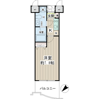 横浜市神奈川区の賃貸マンション　エクセル東神奈川　８１０号室　間取