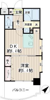 横浜市神奈川区の賃貸マンション　エクセル東神奈川　間取りです