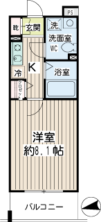 横浜市鶴見区の賃貸マンション　クレール鶴見　間取りです