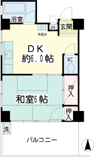 東京都品川区の賃貸マンション　大久保ハイツ　間取りです