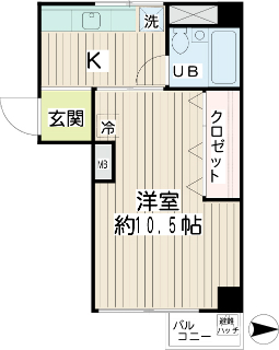 東京都品川区の賃貸マンション　大久保ハイツ４０２　間取