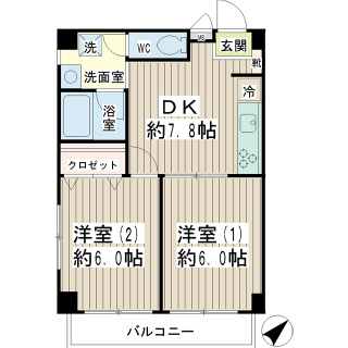 東京都世田谷区の賃貸マンション　シャトーポレール若林　１０３号室間取