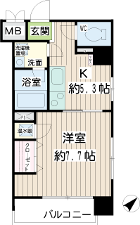 横浜市鶴見区の賃貸マンション　トモビレッジ　２０２号室間取りです