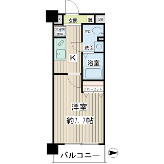 東京都墨田区の賃貸マンション　ムエット菊川　６０２号室　間取