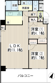 川崎市川崎区の賃貸マンション　グッドビュー川崎　間取