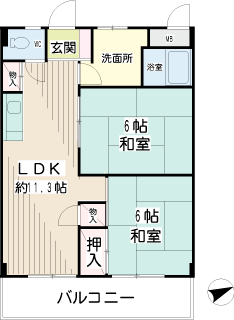 田園都市線藤が丘の賃貸マンション　メゾンキカク　間取りです