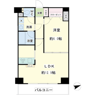 川崎市川崎区の賃貸マンション　オベリスク藤崎４０１の間取りです