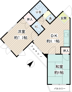 横浜市鶴見区の賃貸マンション　ロイヤルハイツサンユー　間取り