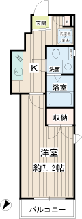 川崎市川崎区の賃貸マンション　ベル・ドミール砂子　間取りです