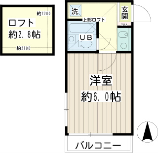 横浜市鶴見区の賃貸アパート　尻手ハイデンス　105号室　間取