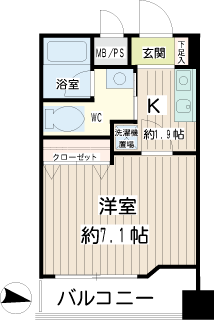 川崎市宮前区の賃貸マンション　グランハウス宮崎台　３０３号室間取りです　