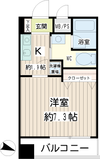 川崎市宮前区の賃貸マンション　グランハウス宮崎台　４０５号室間取りです　