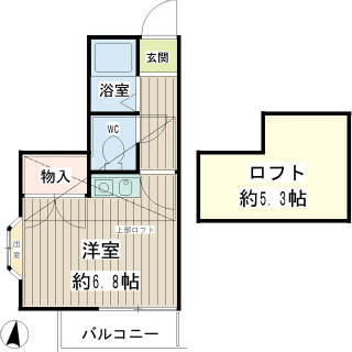 川崎市中原区の賃貸マンション　ドミール横手　１０１号室　間取