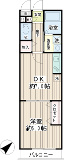 横浜市鶴見区の新築賃貸マンション　ディアコート　３０２号室間取り　